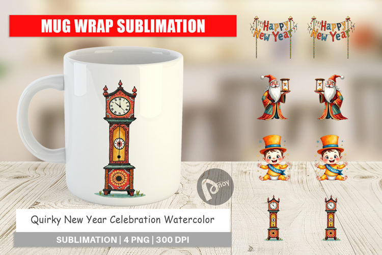 New Year Celebration Mug Wrap