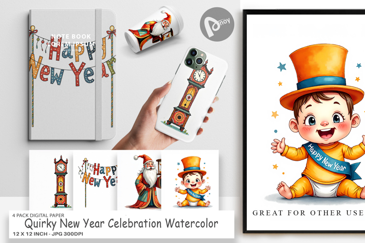 New Year Celebration Digital Paper