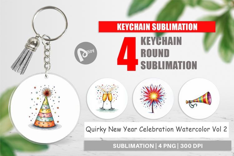 New Year Celebration Keychain