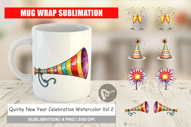 New Year Celebration Mug Wrap