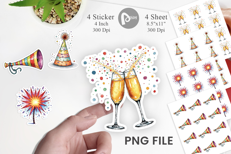 New Year Celebration Sticker