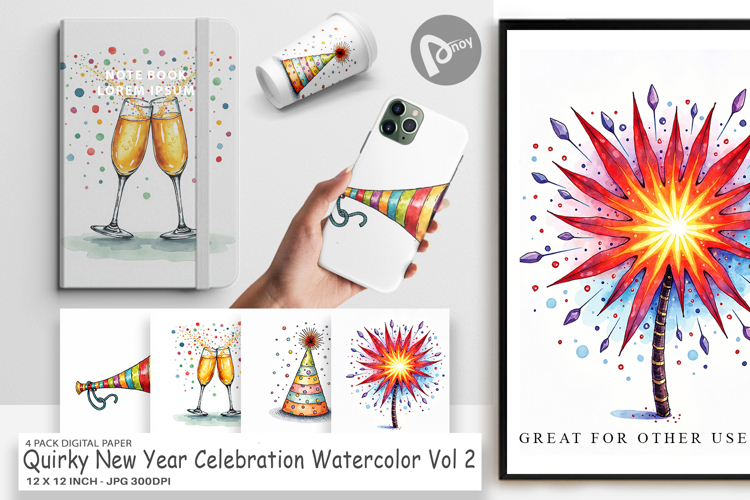 New Year Celebration Digital Paper