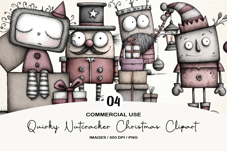 Quirky Nutcracker Christmas Clipart