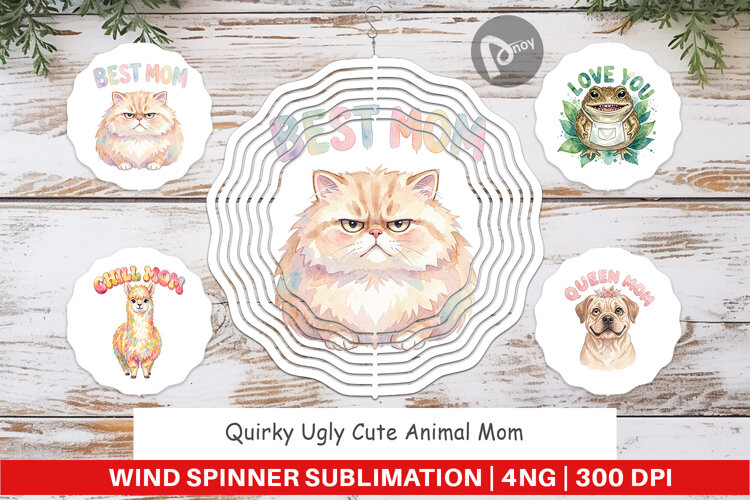 Quirky Ugly Animal Mom Wind Spinner example image 1