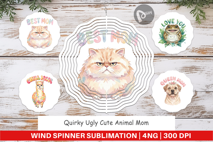 Quirky Ugly Animal Mom Wind Spinner