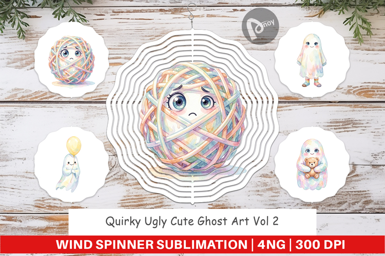 Quirky Ugly Cute Ghost Wind Spinner