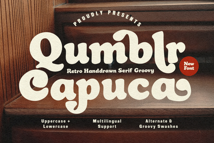 Qumblr Capuca Retro Handdrawn Serif Groovy Swashes