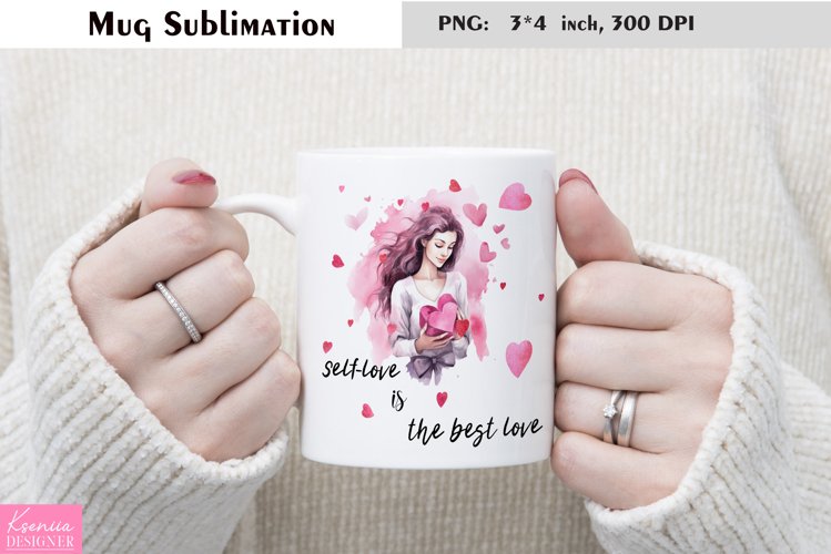 Motivational Quotes|Love Yourself |Mug Sublimation example image 1