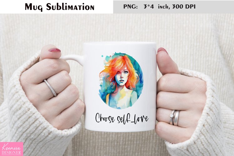 Motivational Quotes|Love Yourself |Mug Sublimation example image 1