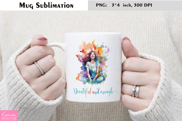 Motivational Quotes|Love Yourself |Mug Sublimation example image 1