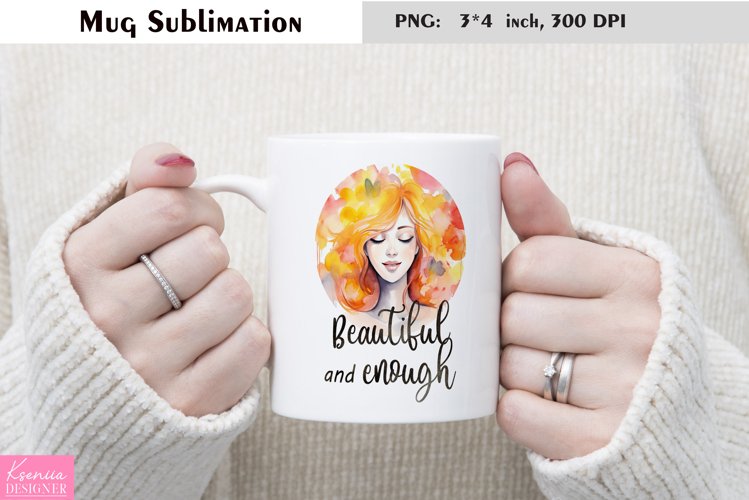 Motivational Quotes|Love Yourself |Mug Sublimation example image 1