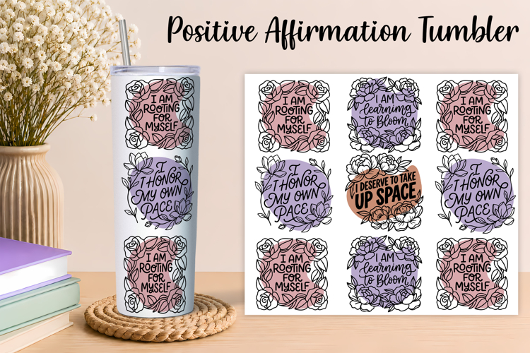 Inspirational Floral Tumbler Design