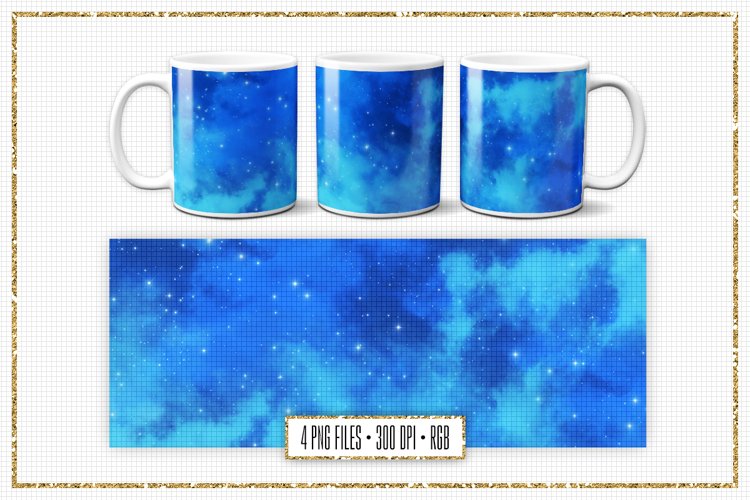 Blue Nebula Design For Mug Sublimation | 11oz & 15oz