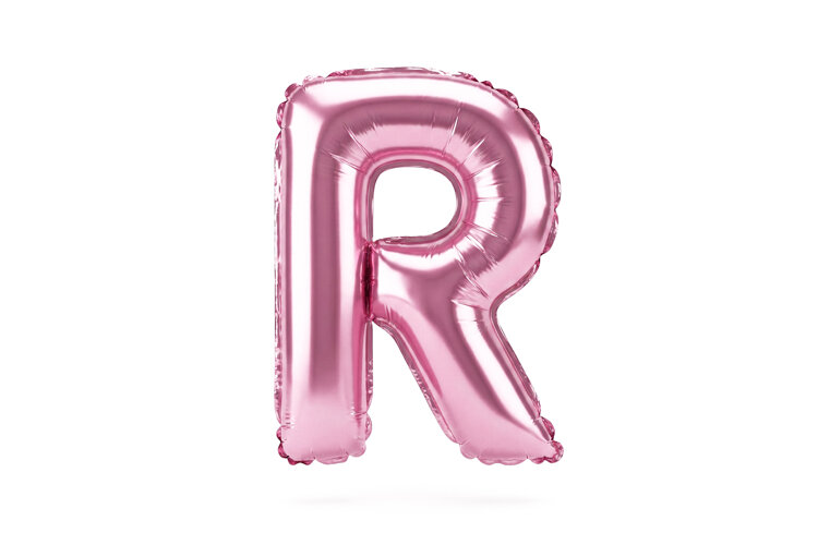 Pink Metallic Letter R Foil Balloon Party Decoration example image 1