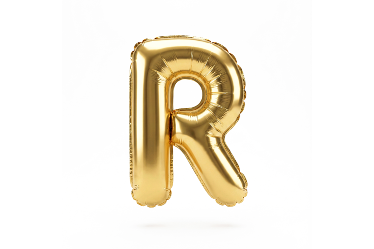 Golden Metallic Letter R Foil Balloon Party Decoration