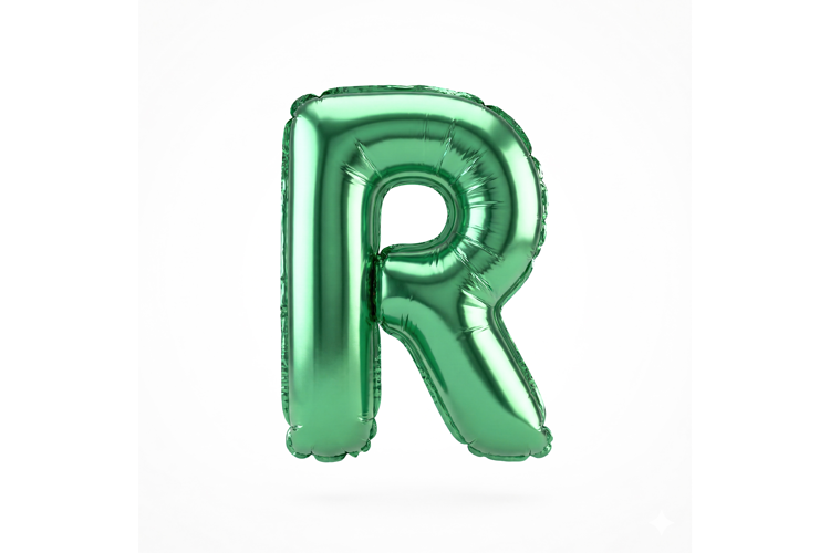 Green Metallic Letter R Foil Balloon Party Decoration