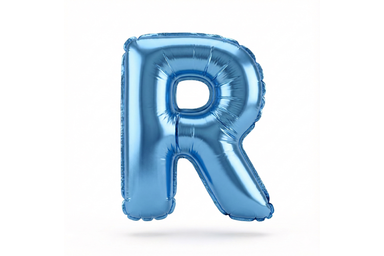 Blue Metallic Letter R Foil Balloon Party Decoration