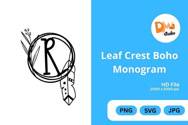 Leaf Monogram Svg Image 5