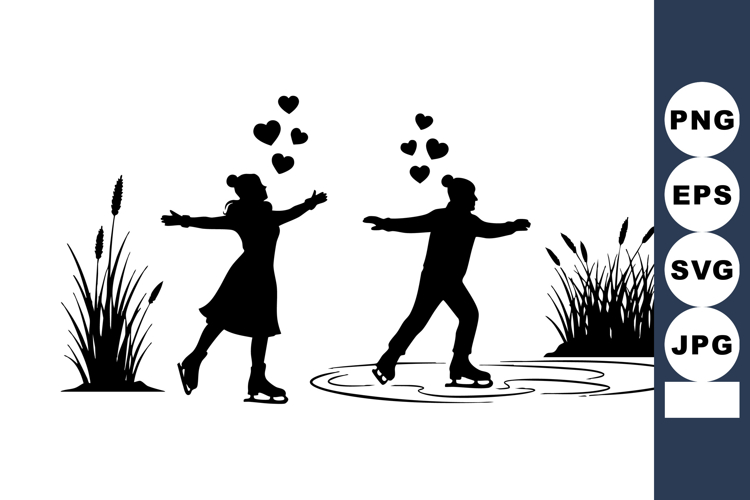 Ice Skating Silhouette  Image 2