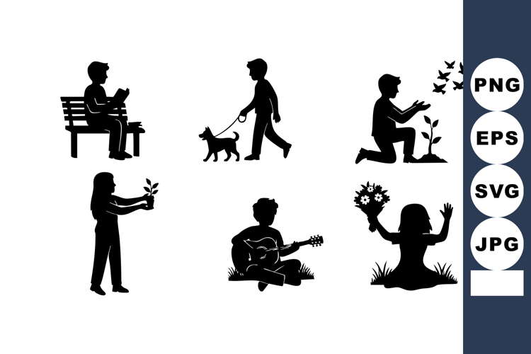 Dog Walking Silhouette Image 3