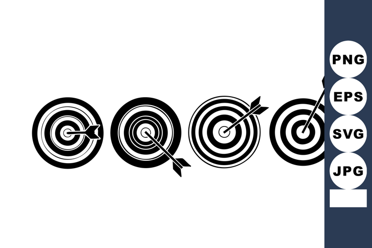 Target Dart Board Arrow Hitting Bullseye Vector