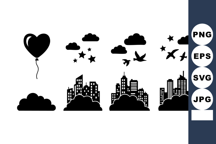 Night Sky City Silhouette Image 17