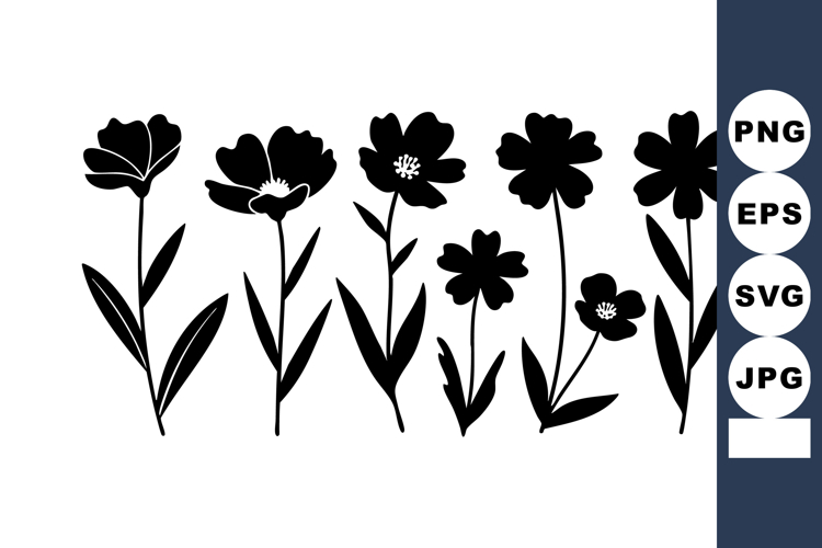 Simple Flowers Silhouette Image 7