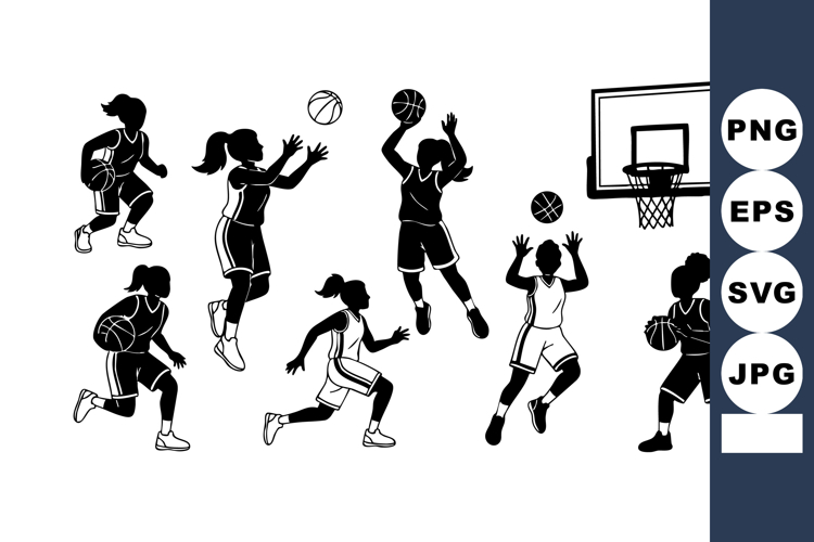 Basketball Dribbling Silhouette Image 5