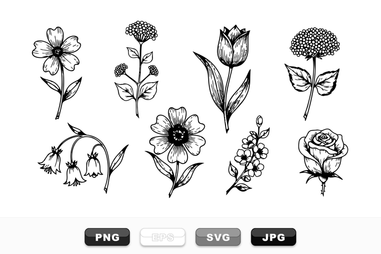 Black And White Line Art Image 13