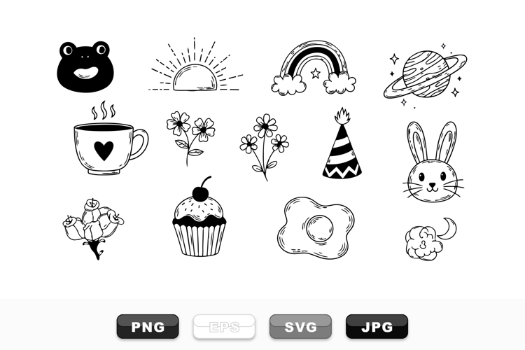 Black And White Line Art Image 12