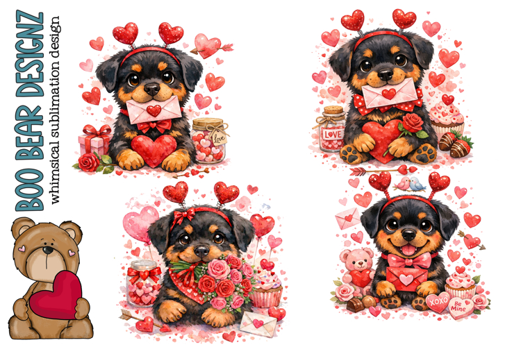 Rottweiler Puppy Love Clipart
