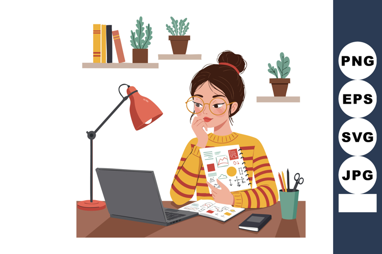 Student Working Clipart Image 16