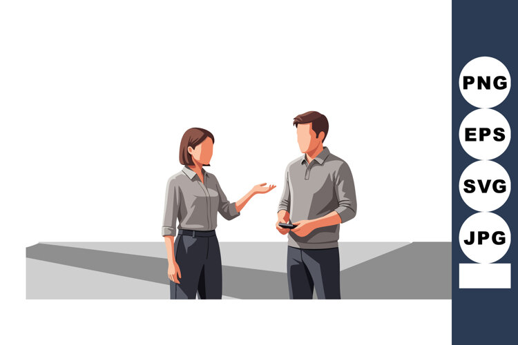 Business professionals discussing work in modern casual outf example image 1