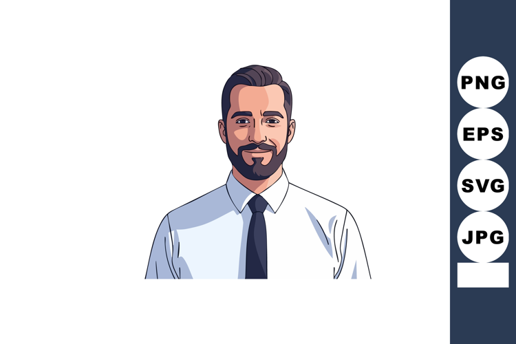 Businessman portrait with beard and tie professional male av
