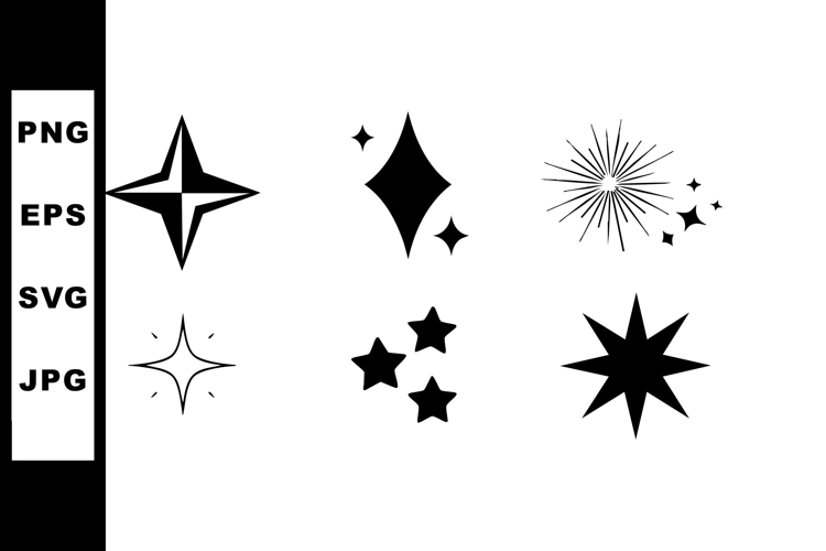 Various shining star sparkle icons vector set with different