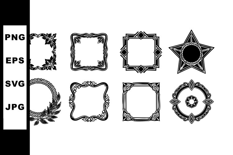 Vintage decorative frames collection with ornate floral and