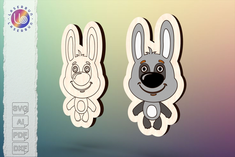 Mini rabbit silhouette laser projects cute spring animal