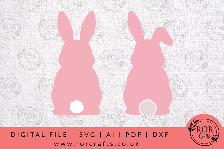 Easter Bunny Silhouette SVG Cut File Design