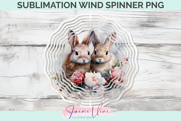 Rabbits Sublimation Wind Spinner example image 1