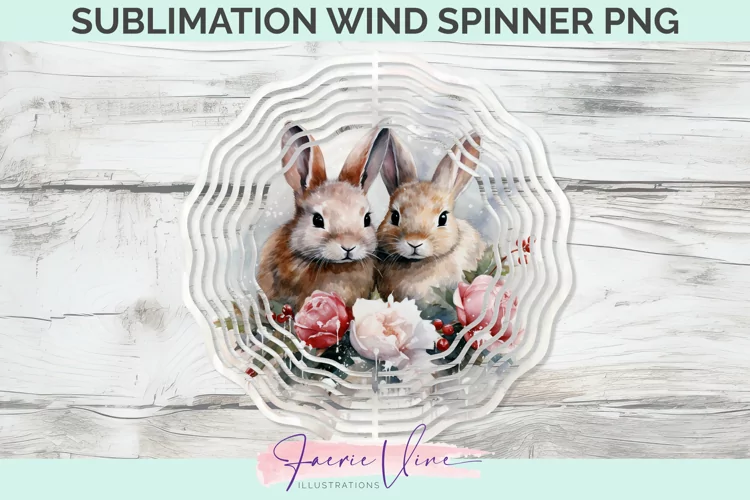 Rabbits Sublimation Wind Spinner