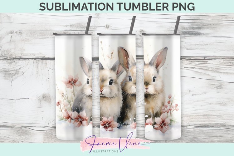 Rabbits Sublimation Tumbler PNG