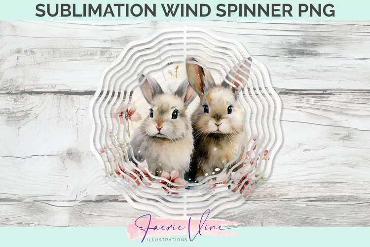 Rabbits Sublimation Wind Spinner