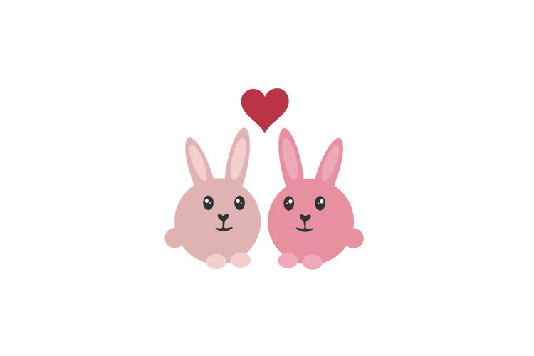 Rabbits In Love SVG Cut File
