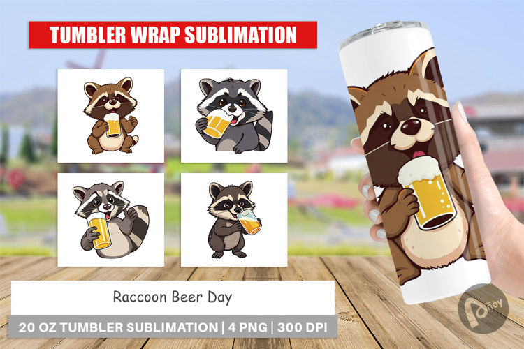 Tumbler Raccoon Beer Day