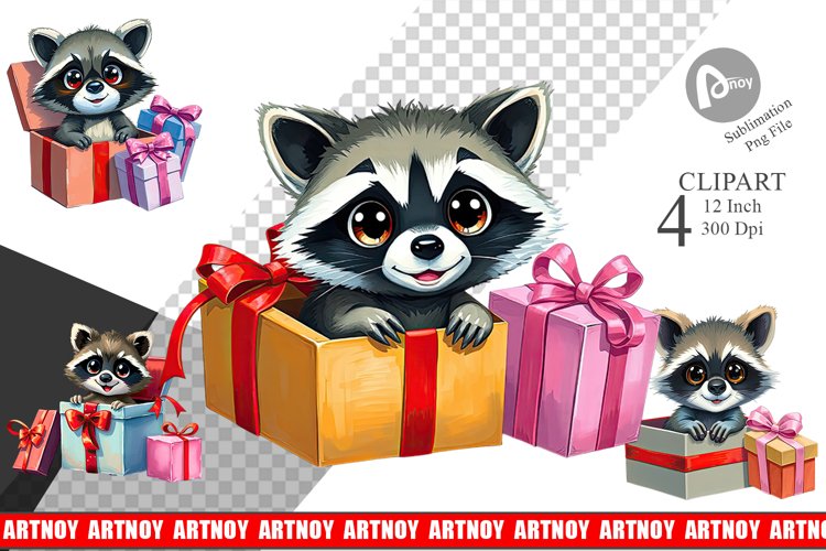 Raccoon Clipart Gift