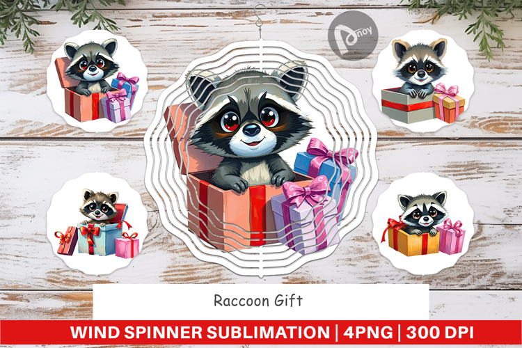 Wind Spinner Raccoon Gift