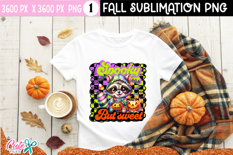Raccon Spooky But Sweet Halloween Sublimation PNG