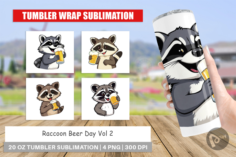 Tumbler Raccoon Beer Day