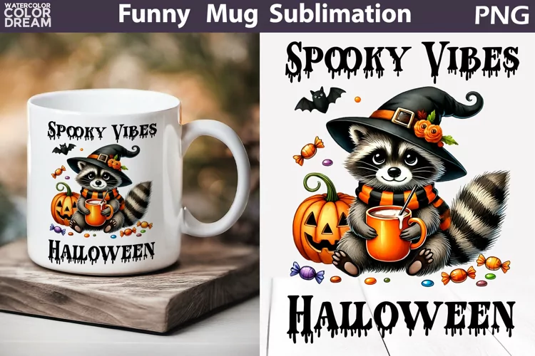 Raccoon Halloween Mug | Halloween Sarcastic Coffee Mug
