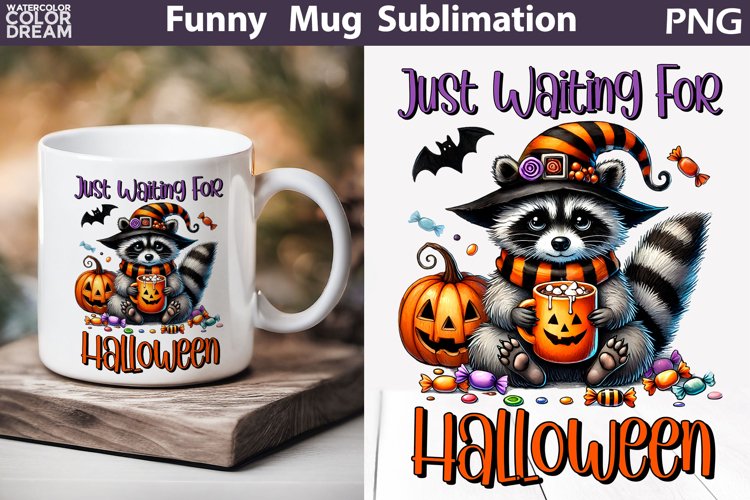 Raccoon Halloween Mug | Halloween Sarcastic Coffee Mug example image 1